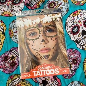 Día de los Muertos Costume Face Tattoos